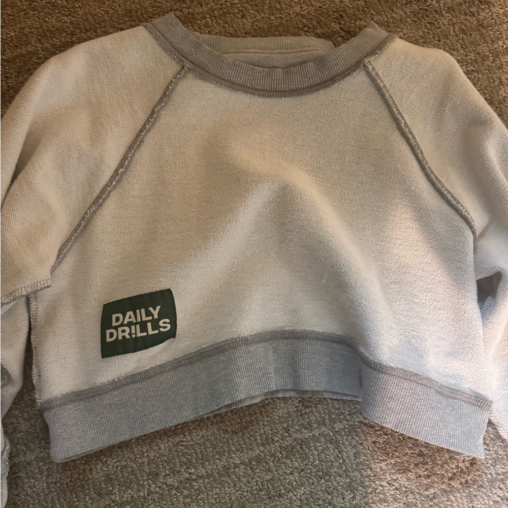 Daily Drills Light Gray Sweatshirt with Logo